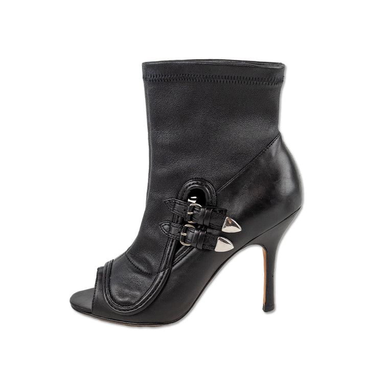 Camilla Skovgaard Open Toe Buckle Heeled Ankle Bootie