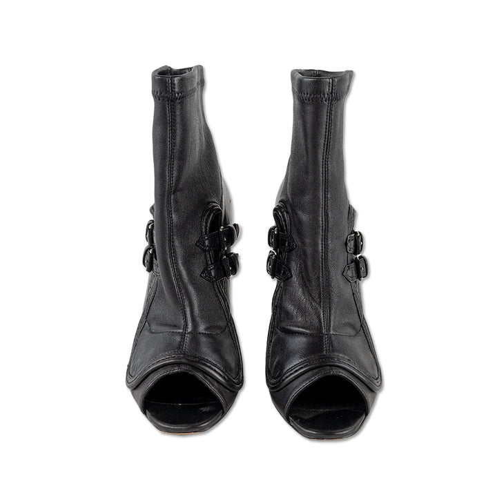 Camilla Skovgaard Open Toe Buckle Heeled Ankle Bootie