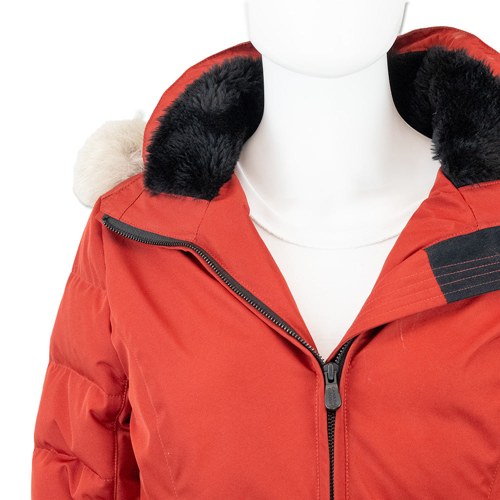 Canada Goose Red Parka with Fur Trim