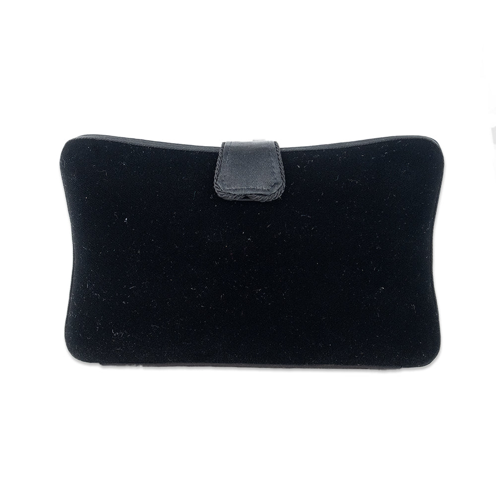 Carlo Fellini Black Velvet Evening Bag