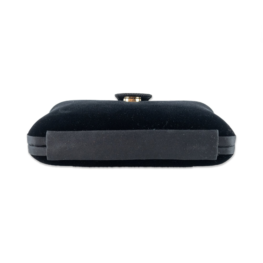 Carlo Fellini Black Velvet Evening Bag