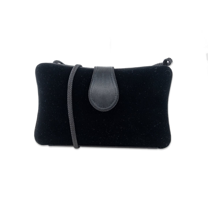 Carlo Fellini Black Velvet Evening Bag