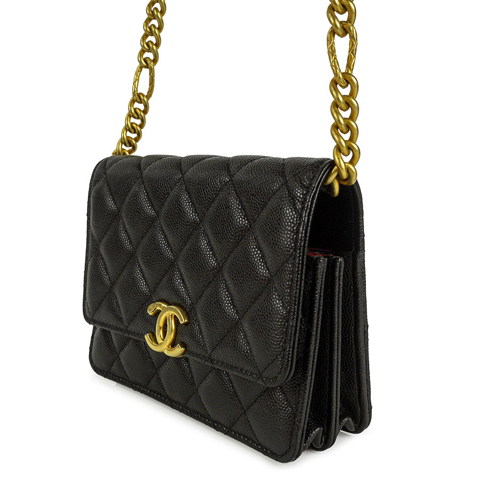 Chanel Black Caviar Mini Bracelet Wallet on Chain