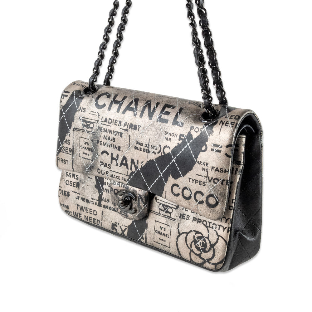 Chanel 2015 Metallic Painted Lambskin Medium Double Flap