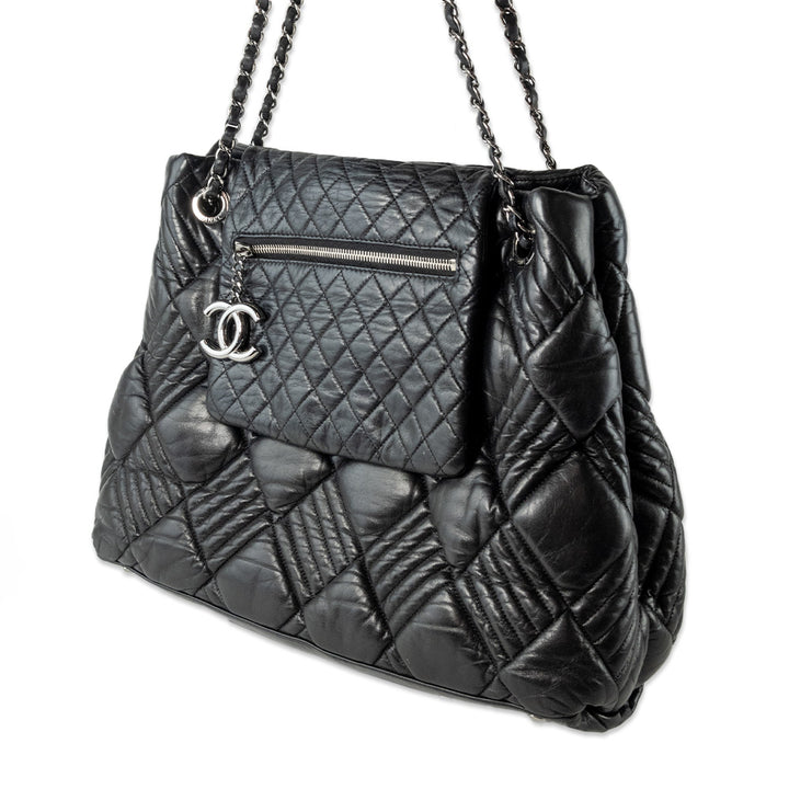 Chanel Black Quilted In 
Out Flap Tote