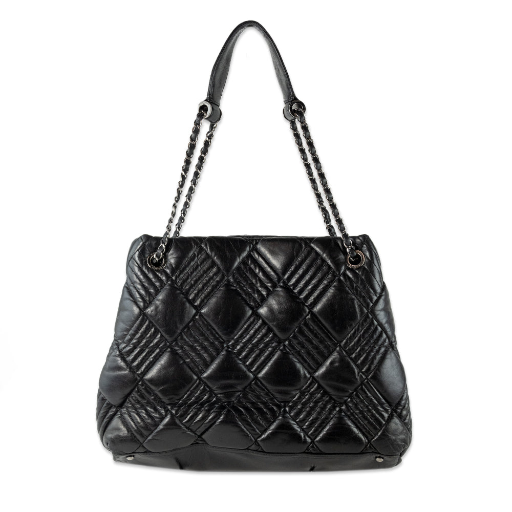 Chanel Black Quilted In 
Out Flap Tote