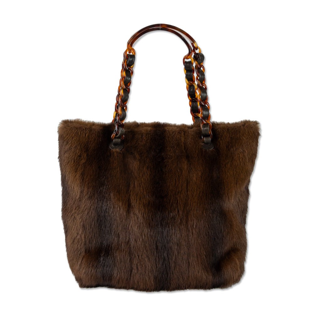 Chanel Brown Mink Fur Tote