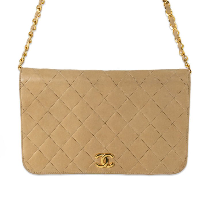 Chanel Nude Diamond Quilted Full Flag Bag