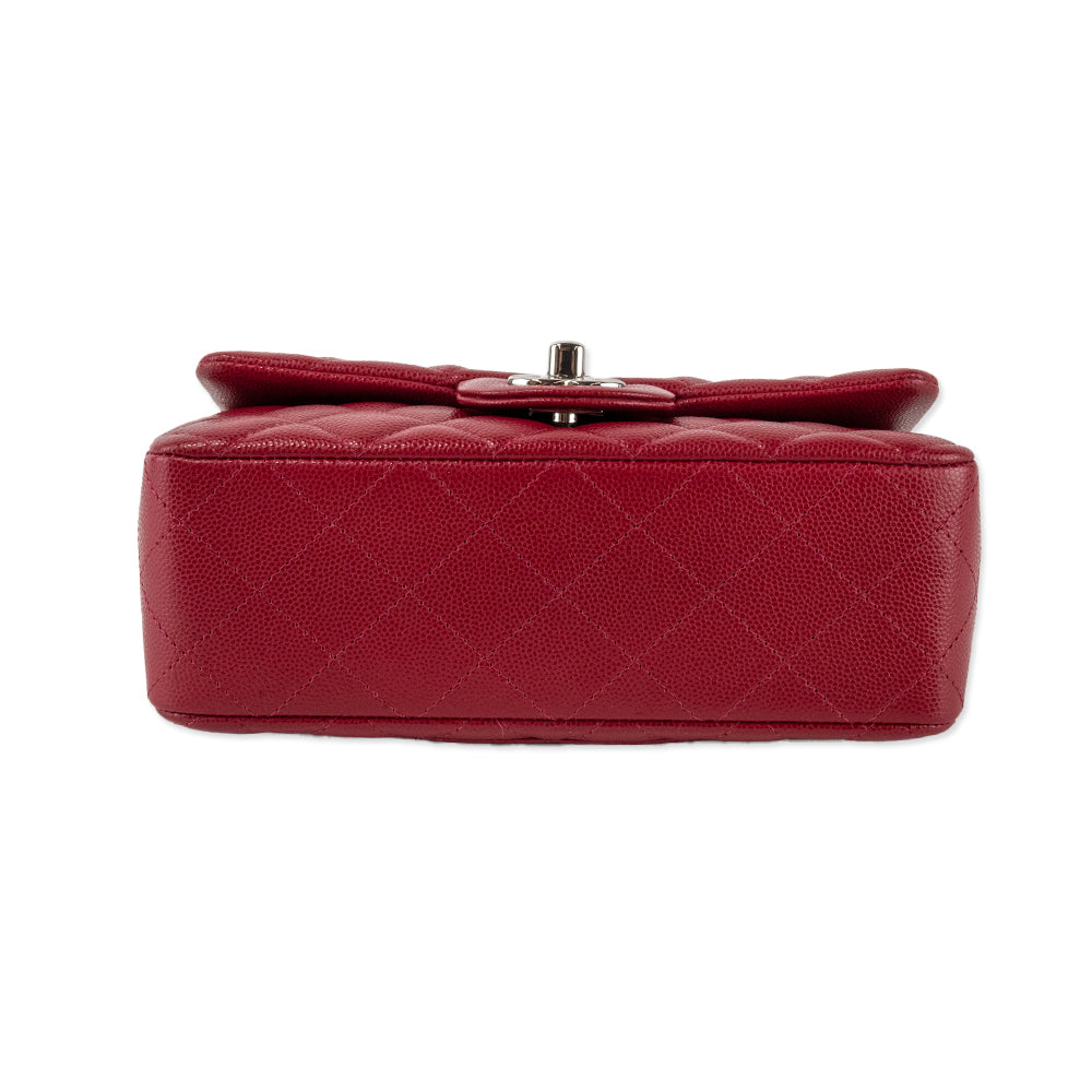 Chanel Red Classic Rectangular Mini Single Flap