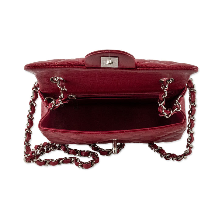 Chanel Red Classic Rectangular Mini Single Flap