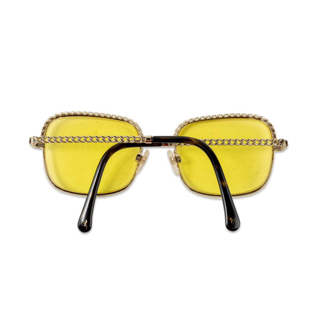 Chanel Square Prescription Eyeglasses with Chain Accent