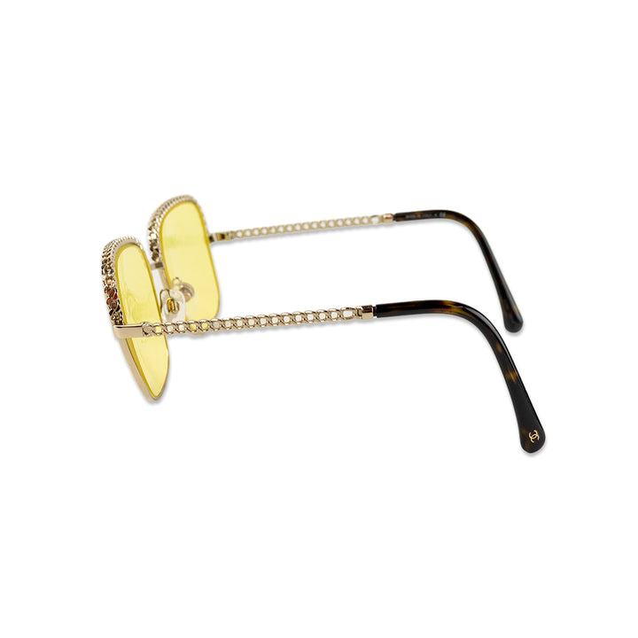 Chanel Square Prescription Eyeglasses with Chain Accent