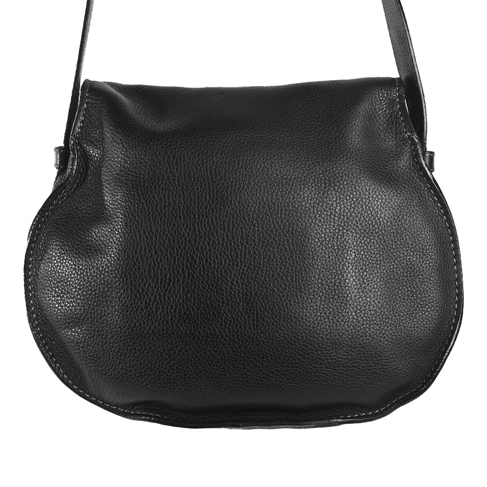 Chloe Medium Marcie Black Leather Saddle Bag