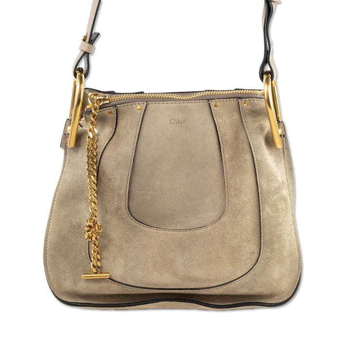 Chloe Hayley Grey Suede Hobo Bag