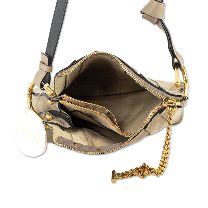 Chloe Hayley Grey Suede Hobo Bag