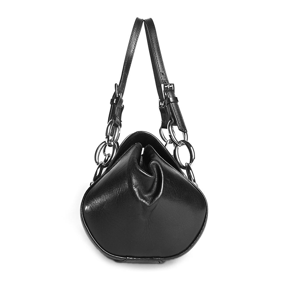 Christian Dior Diva Black Leather Barrel Bag