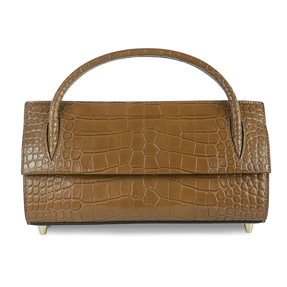 Christian Louboutin Paloma Baguette Croc Embossed Satchel