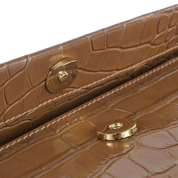 Christian Louboutin Paloma Baguette Croc Embossed Satchel