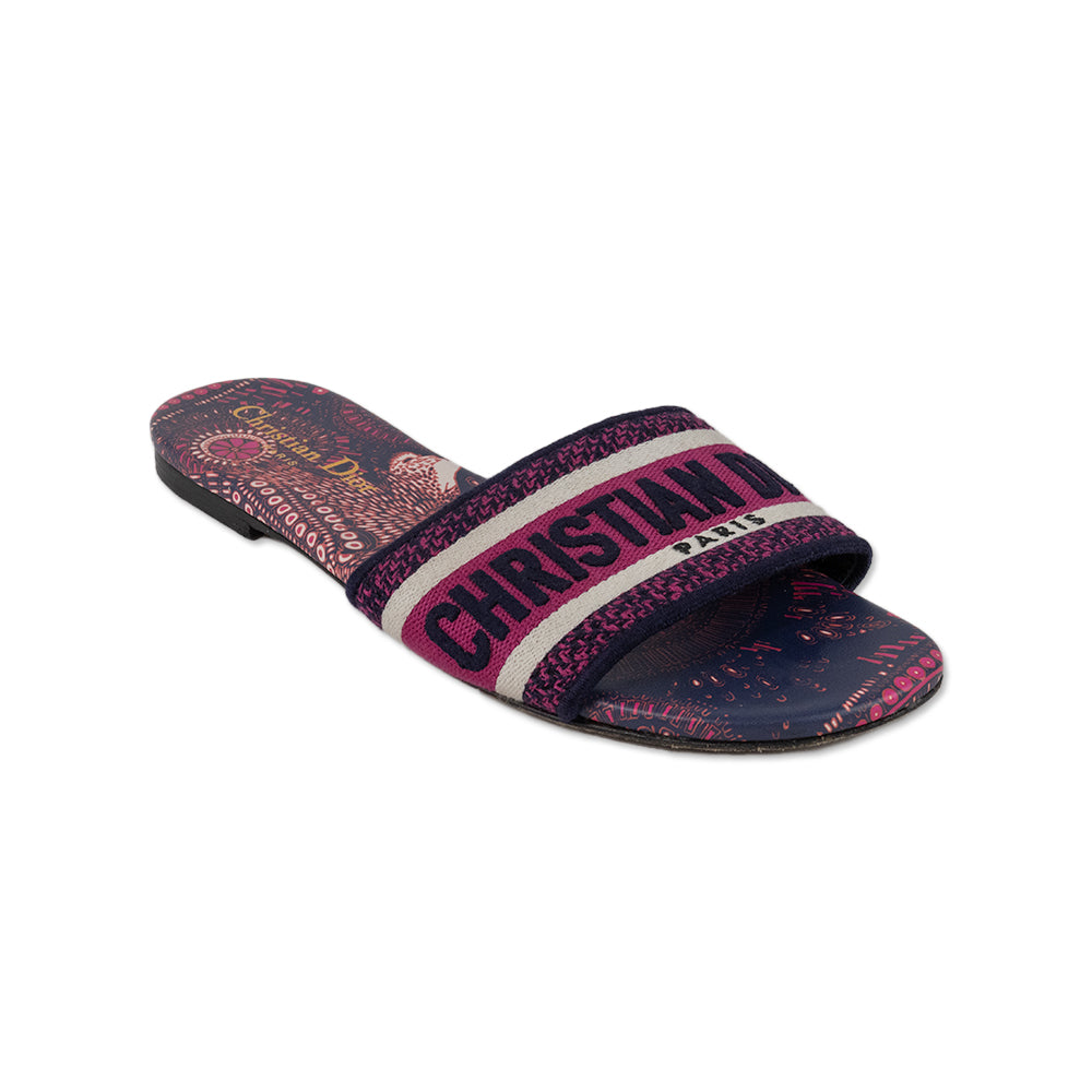 Christian Dior D-Way Printed Canvas Slides