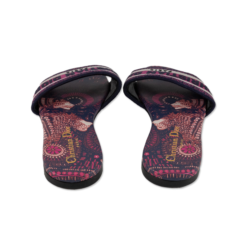 Christian Dior D-Way Printed Canvas Slides