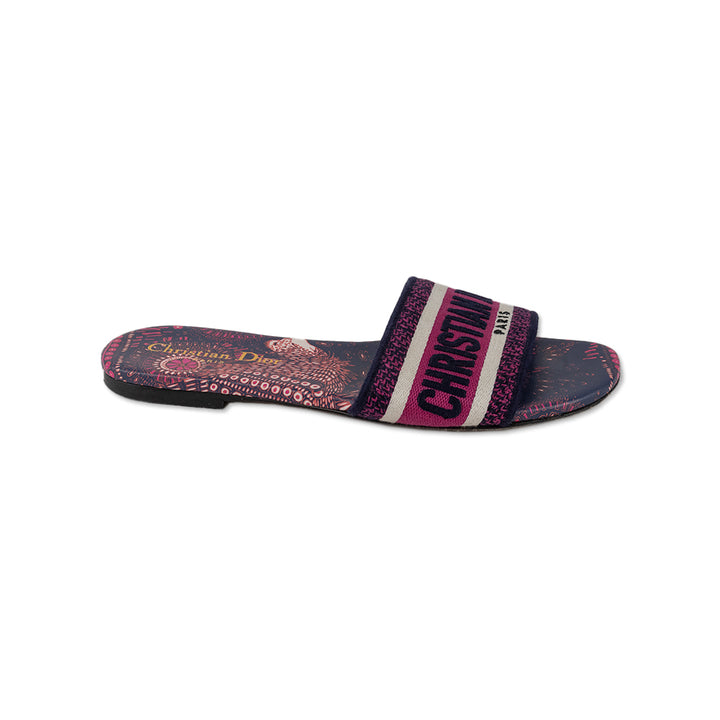 Christian Dior D-Way Printed Canvas Slides