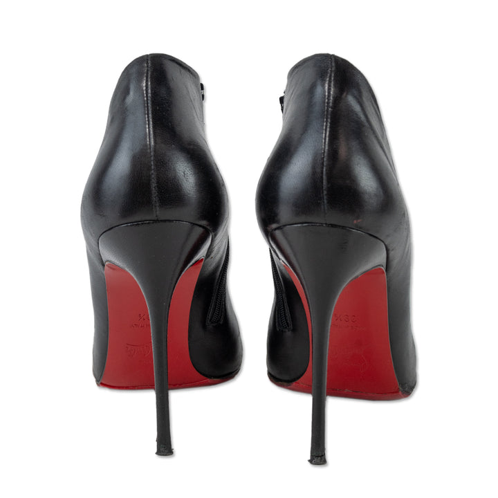 Christian Louboutin Black Leather Lisse 100 Booties