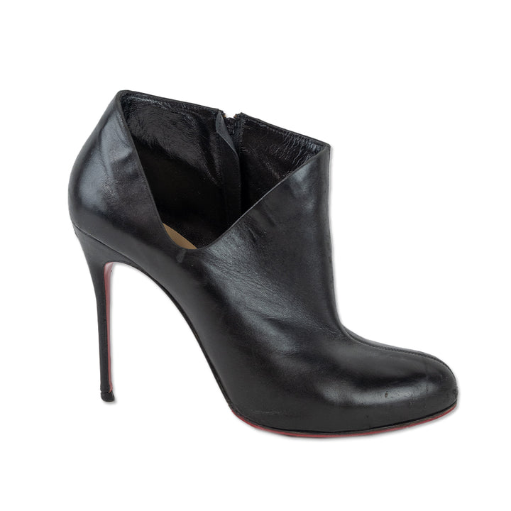 Christian Louboutin Black Leather Lisse 100 Booties