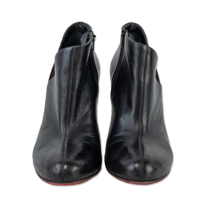 Christian Louboutin Black Leather Lisse 100 Booties