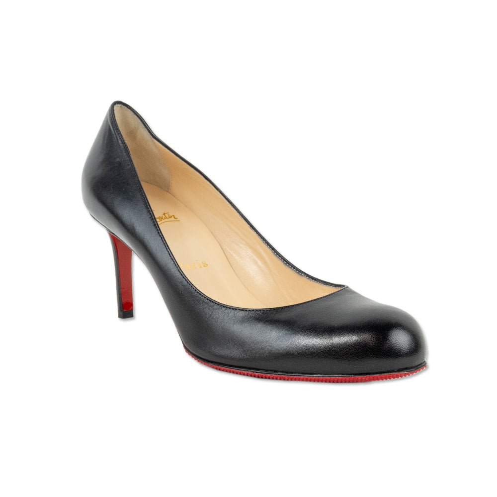 Christian Louboutin Black Leather Simple Pump