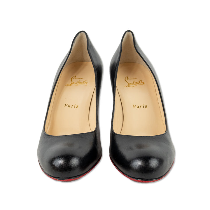 Christian Louboutin Black Leather Simple Pump