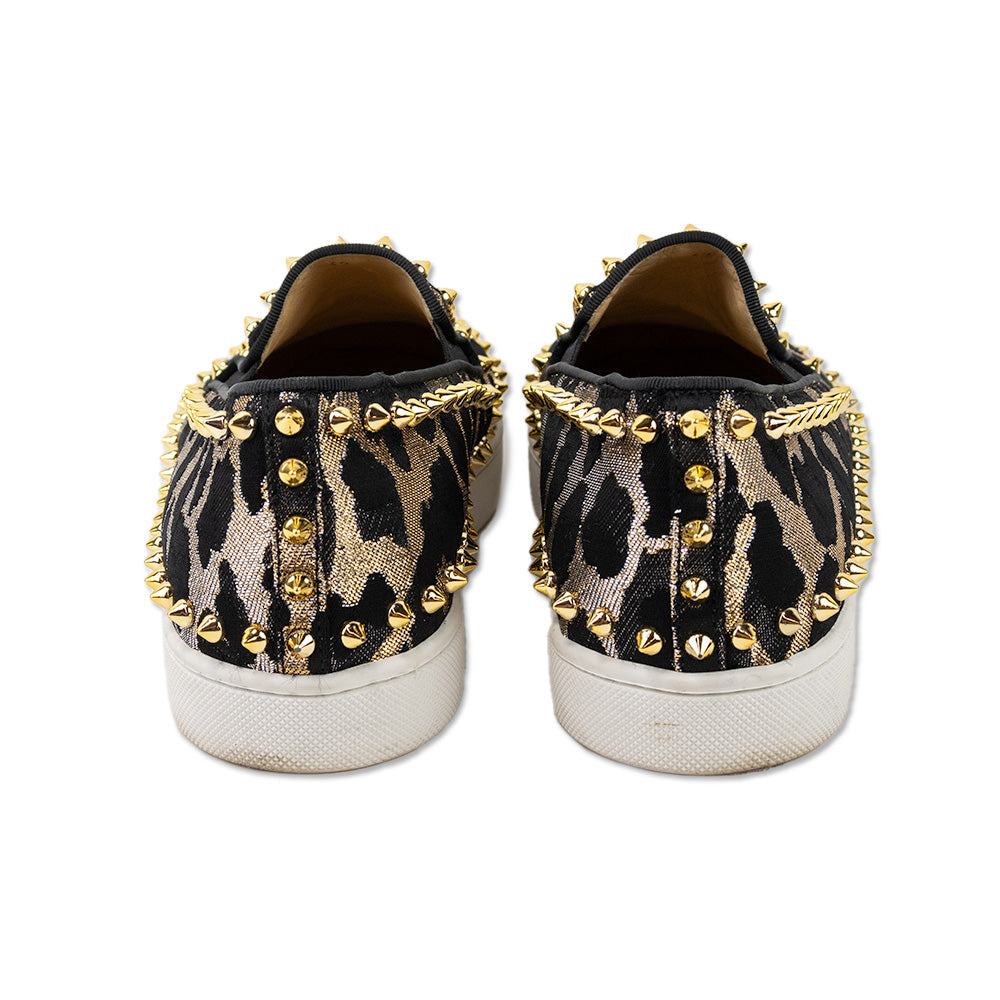 Christian Louboutin Metallic Animal Print Studded Sneakers