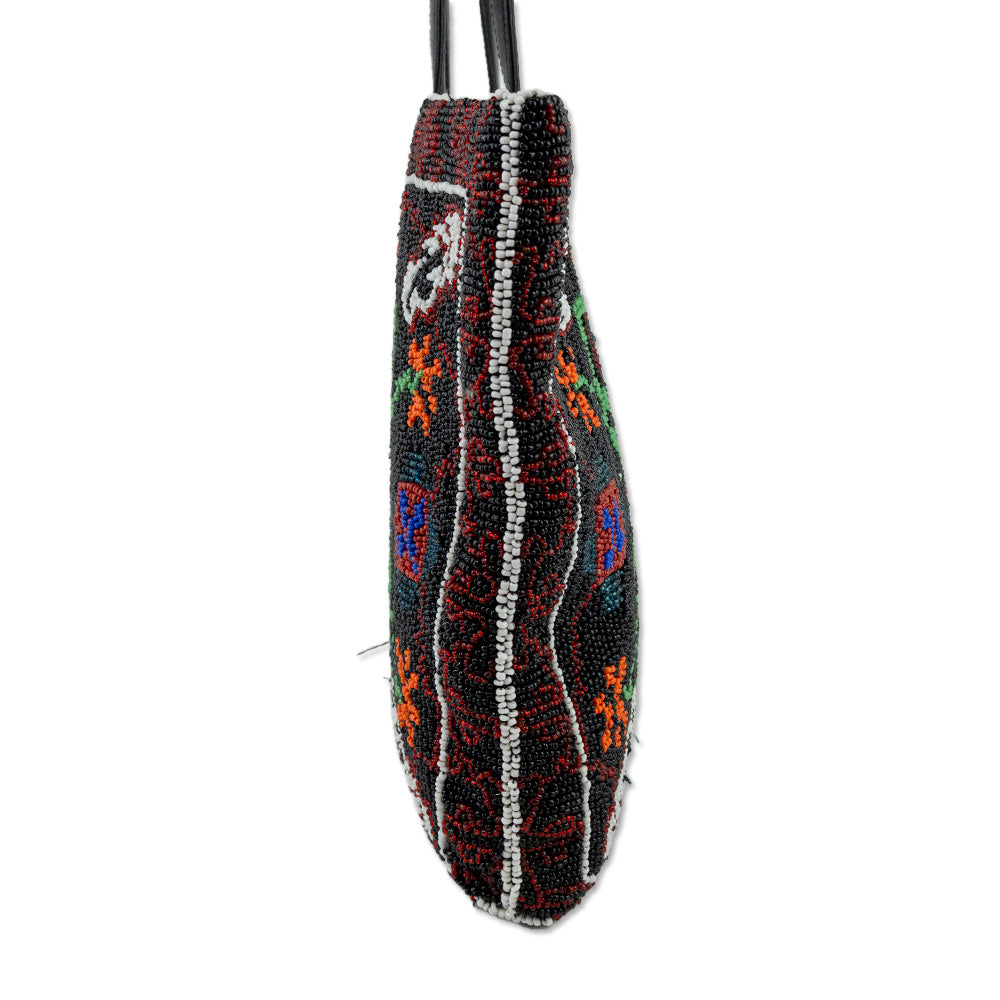 Christiana Black Multicolor Beaded Tote