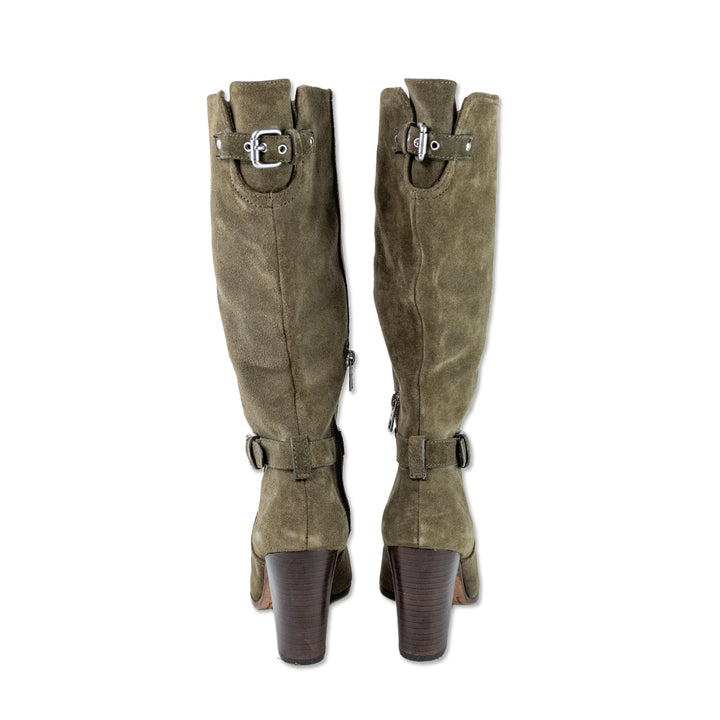 Coach Beverly Olive Suede Knee High Boots