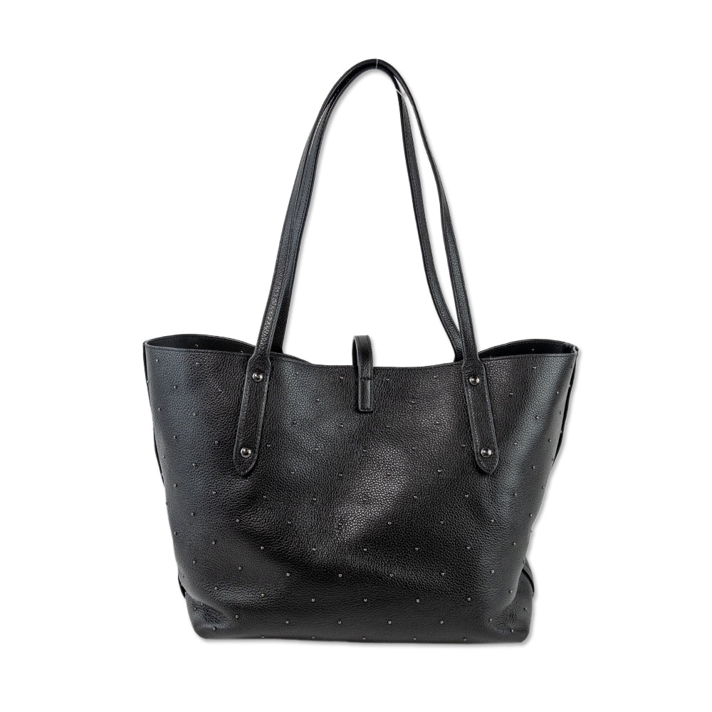 Coach Black Leather Studded Tote