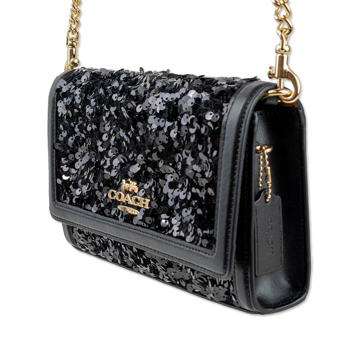 Coach Black Sequin Square Crossbody Bag