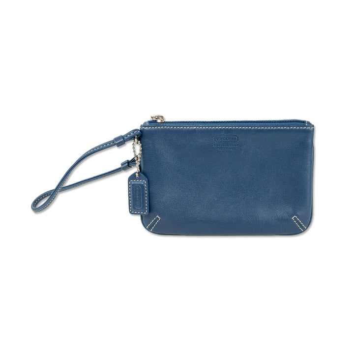 Coach Blue Leather Wristlet