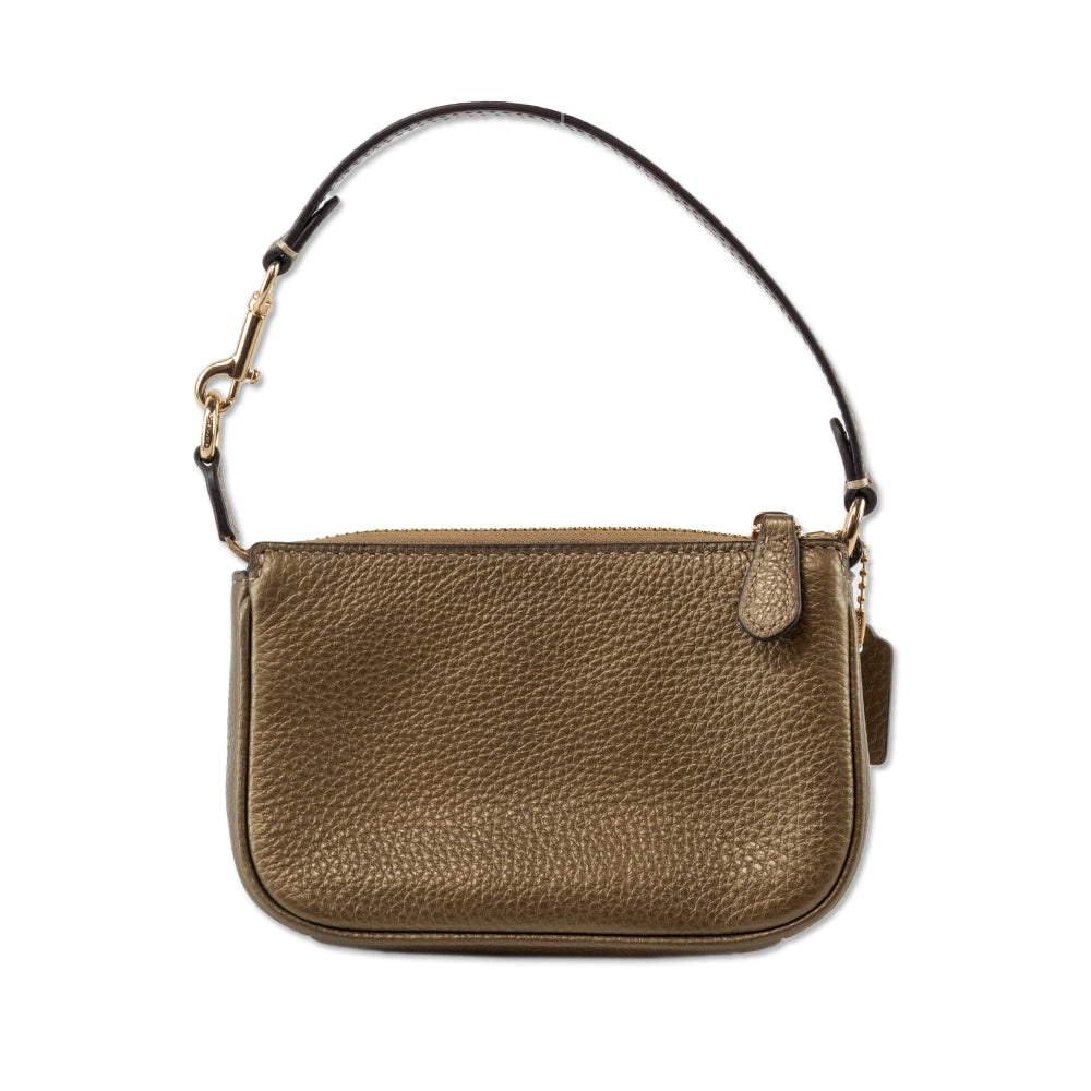 Coach Gold Leather Mini Top Handle Pouch