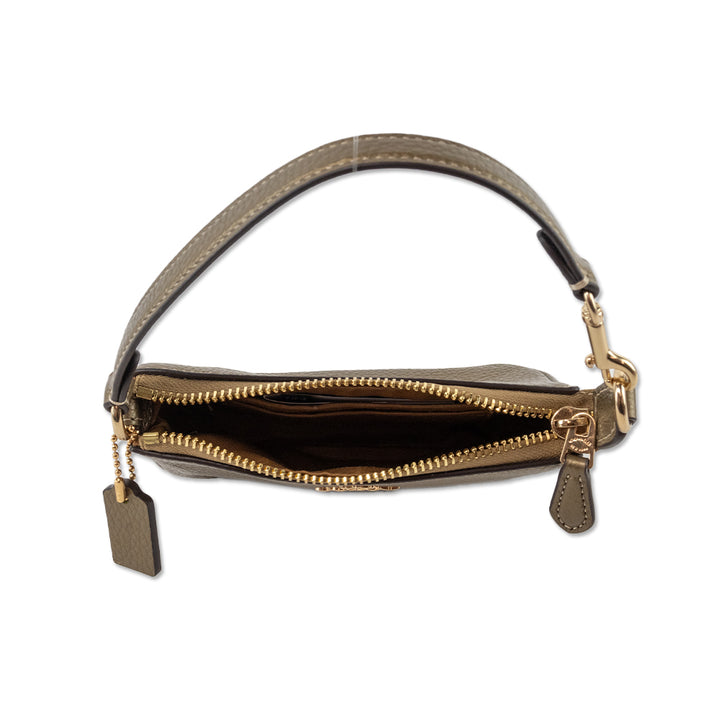 Coach Gold Leather Mini Top Handle Pouch