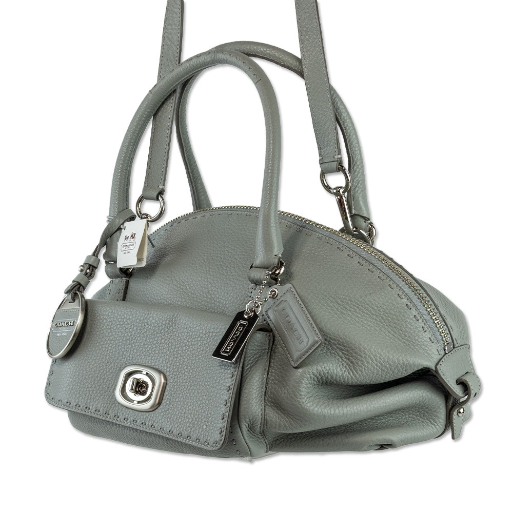 Coach Pinnacle Erin Grey Leather Dome Satchel Bag