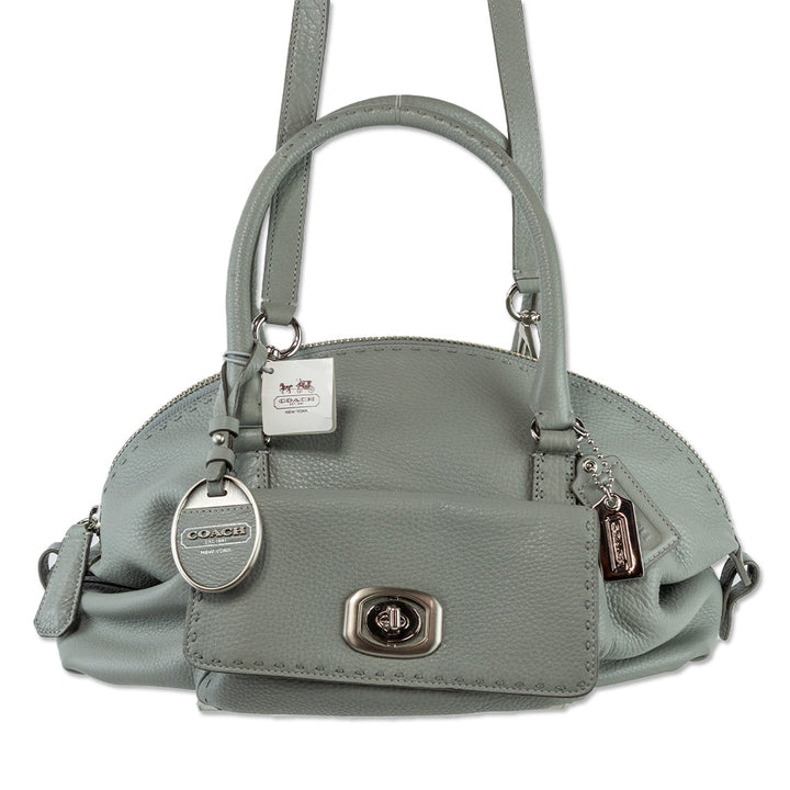 Coach Pinnacle Erin Grey Leather Dome Satchel Bag