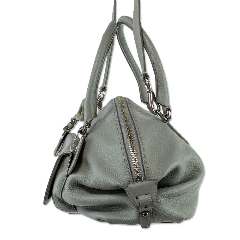 Coach Pinnacle Erin Grey Leather Dome Satchel Bag