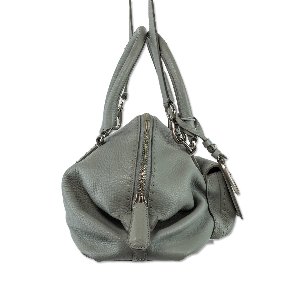 Coach Pinnacle Erin Grey Leather Dome Satchel Bag