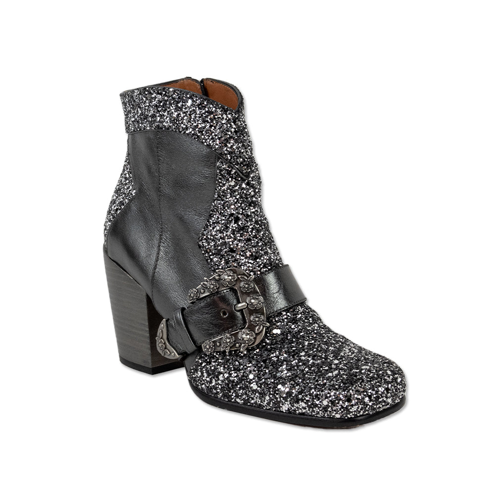 Coach Sequin and Silver Leather Western Square Toe Boots