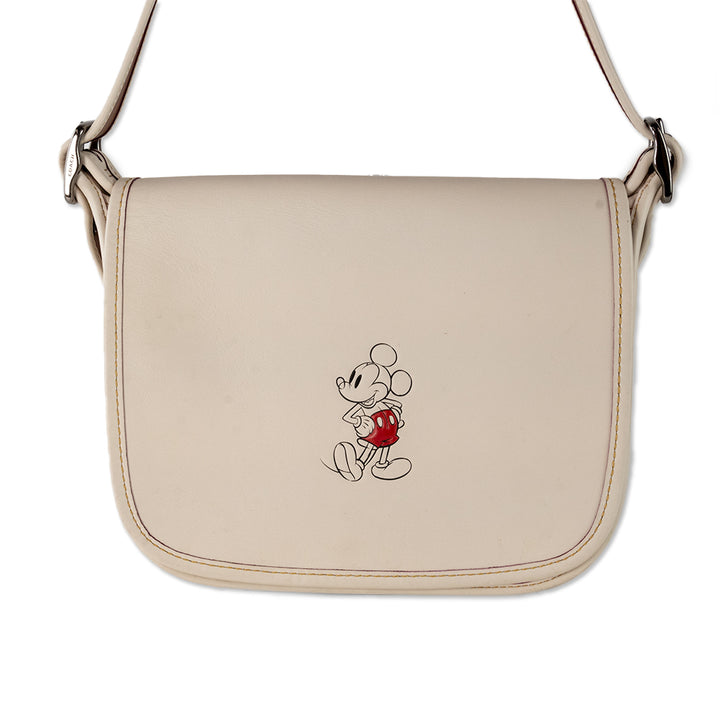 Coach x Disney Mickey Mouse Leather Flap Shoulder Bag