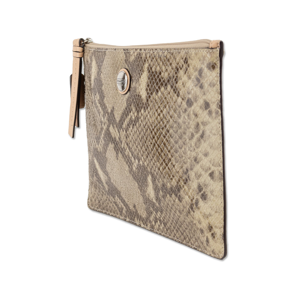 Coach Snake Skin Embossed Leather Pouch