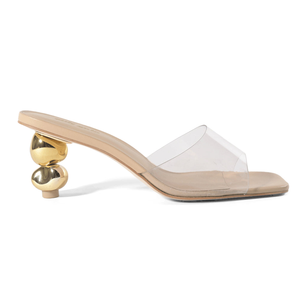 Cult Gaia GiGi Clear PVC 
Leather Slide Sandals