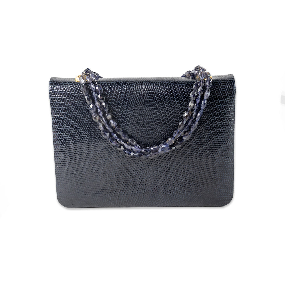 Darby Scott Lizard Necklace Bag in Navy