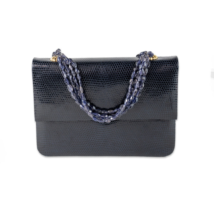 Darby Scott Lizard Necklace Bag in Navy