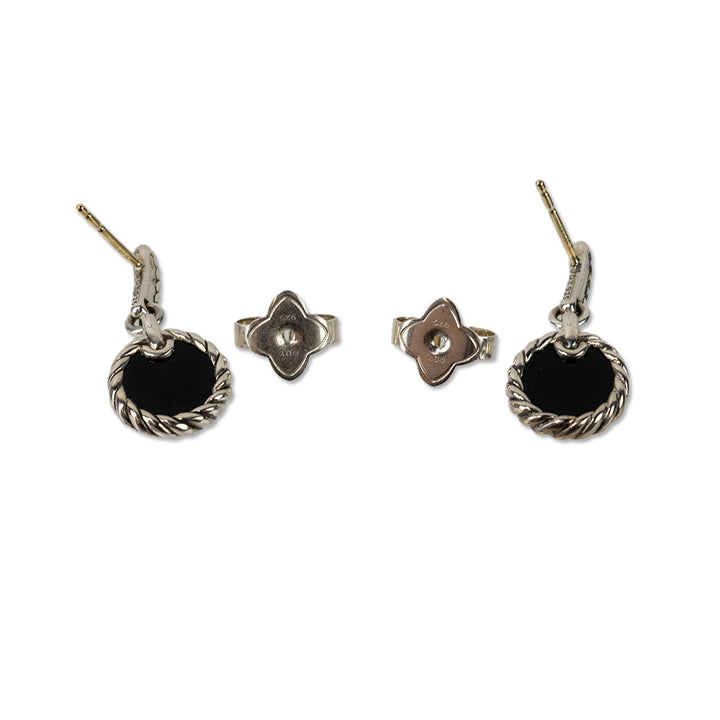 David Yurman DY Elements Drop Earrings with Black Onyx and Pave Diamonds