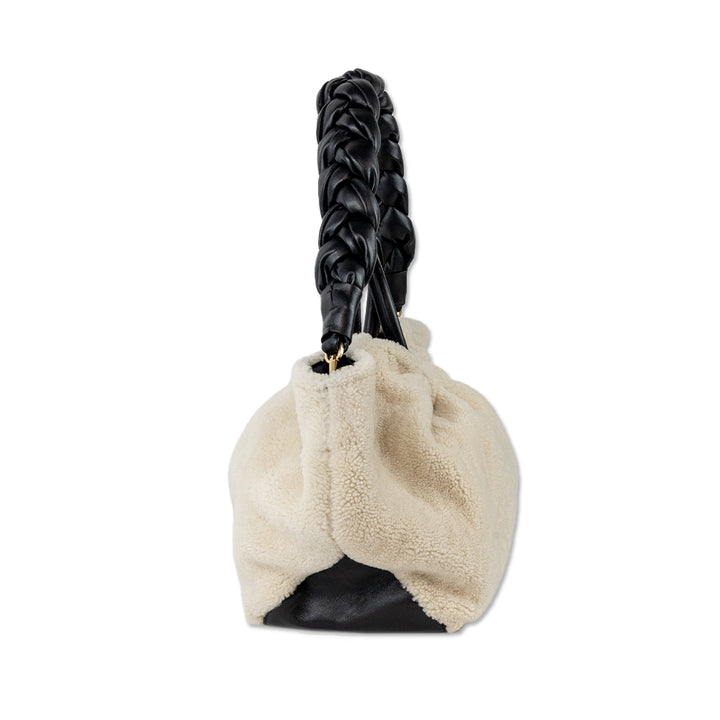 DeMellier White Shearing Top Handle with Black Leather Accents